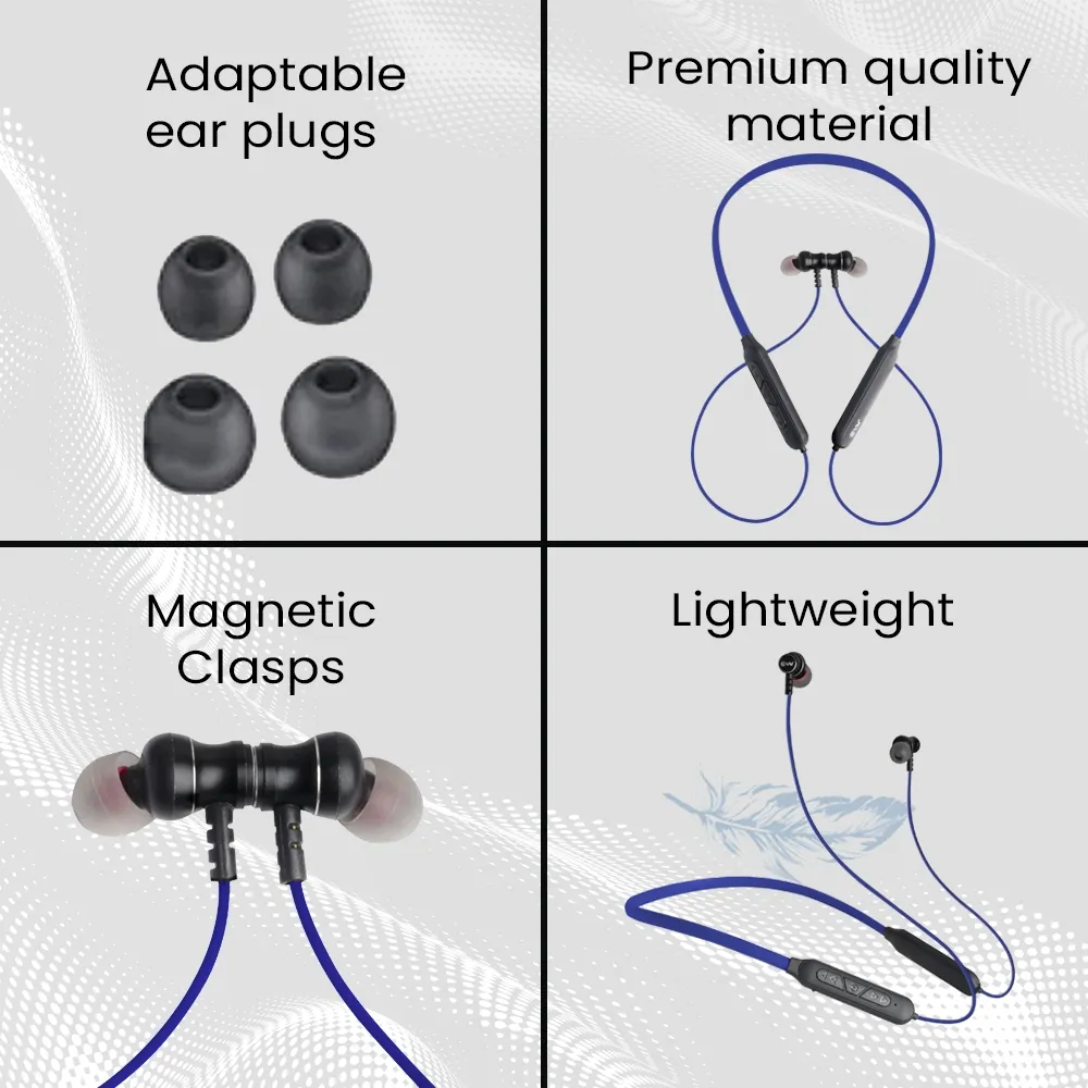 EVM Bluetooth Neckband Earphone Ensport (NB-027) Blue view 5